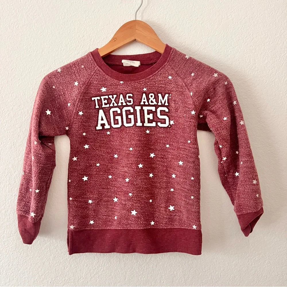 Wes & Willy Girls Texas A&M Aggies Star Print Sweatshirt Sz 5